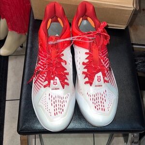 Under Armour Red and White Athletic Shoes